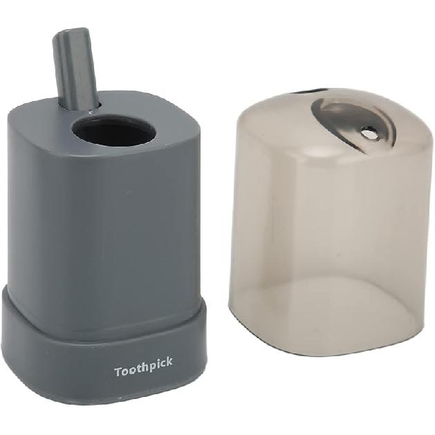Tbest Toothpick Dispenser Cute,Automatic Toothpick Dispenser,Kitchen Utensils Gadget,Toothpick Holder,Black,PP Material,Holds 80 Toothpicks