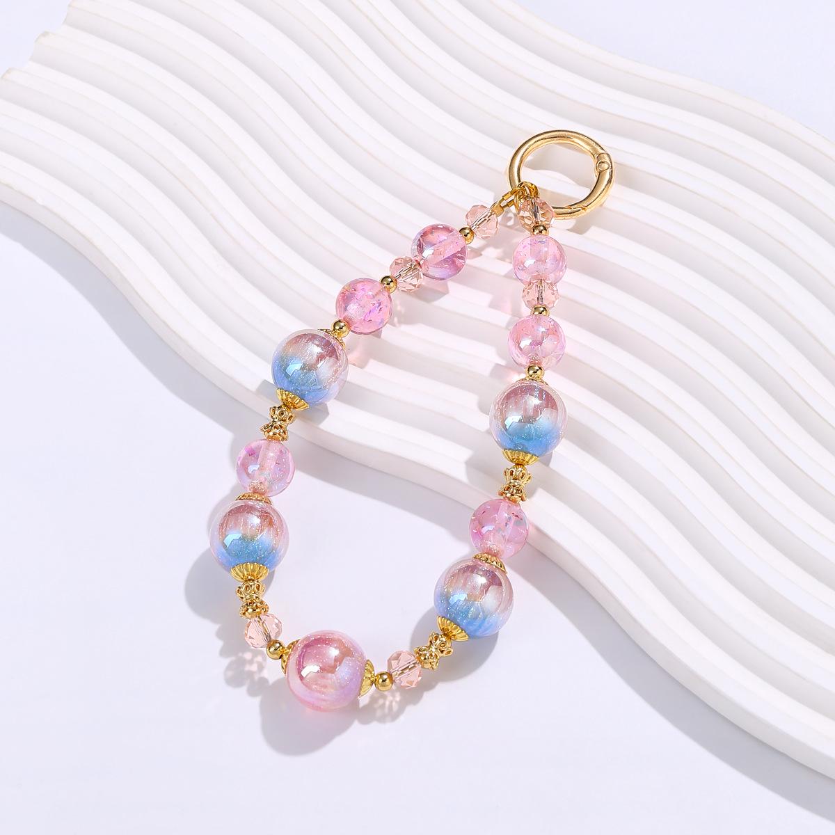 DIY Iridescent Electroplated Mobile Phone Chain: 1.6mm Round Beads for Jewelry Crafting