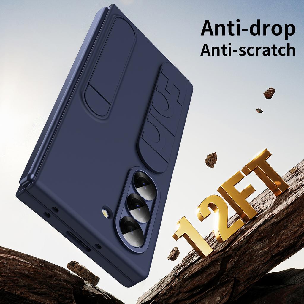 Til Samsung Galaxy Z Fold5 5G-deksel, støttebeskytter, armbånd, PC-telefondeksel med herdet glassfilm