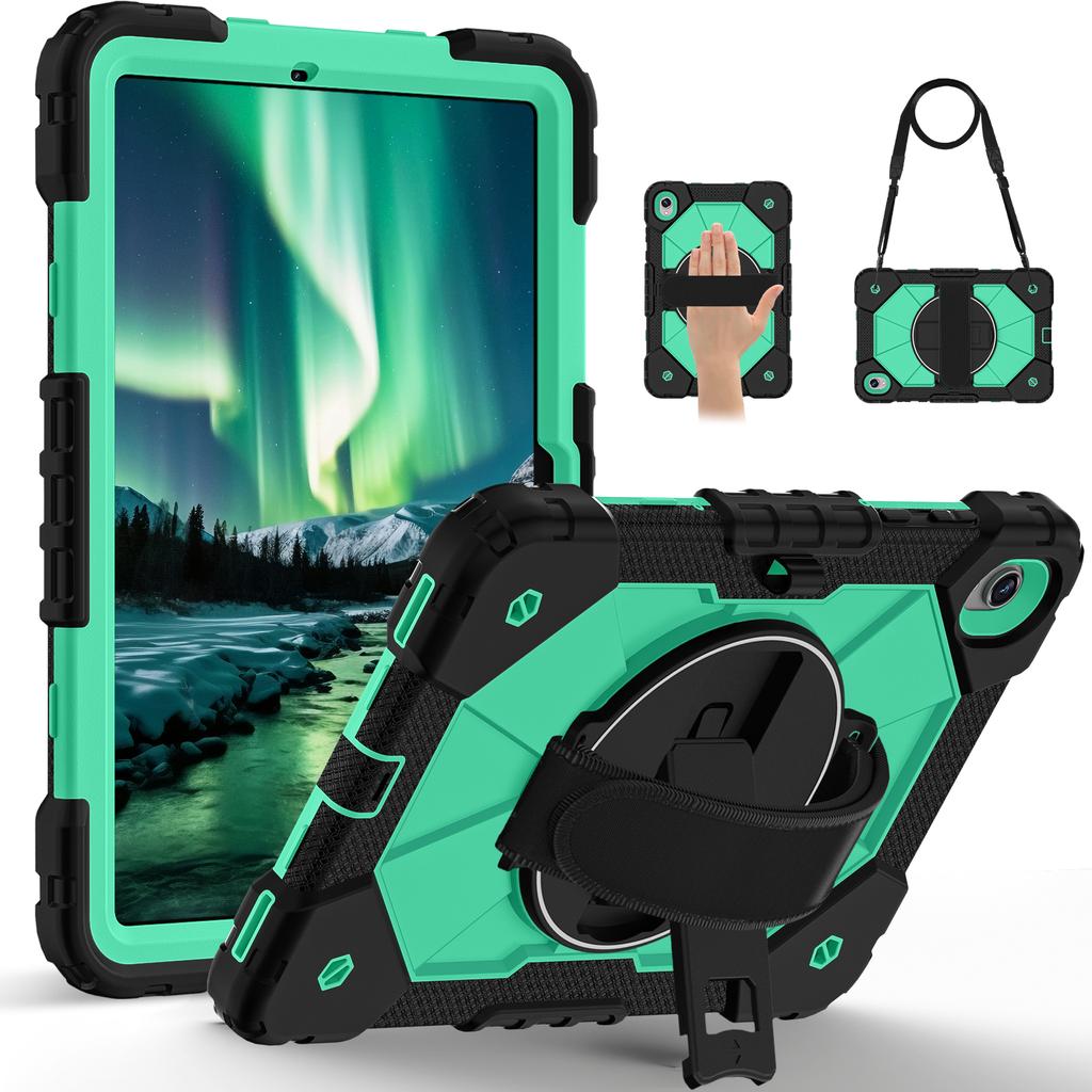 Hybrid Case for Samsung Galaxy Tab S11 2025 11.0 Inch SM-X730 SM-X736B 360 Rotating Stand Heavy Duty Cover with Shoulder Strap