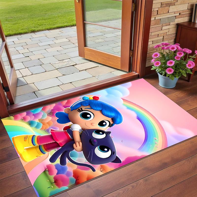 Anti‑Slip Crystal Velvet Floor Rug, True And The Rainbow Kingdom Design Carpet for Indoor Living Bedroom Home Decoration