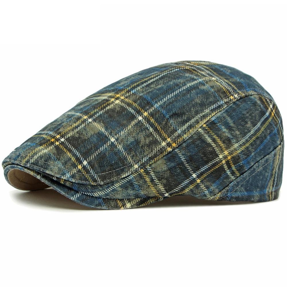 HT4800 Beret Caps Men Women Vintage Plaid Artist Painter Beret Hat Male Female Ivy Flat Cap Spring Summer Adjustable Mens Berets