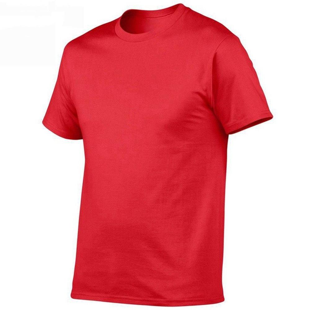 Short Sleeve T-shirt for Men Loose Fit Pure Color Black White Simple Summer T-shirt Round Neck Top