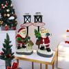  Glowing Satas Snowmans with Lampost Christmas Decoration LED Light Indoor Seasonal Adornment