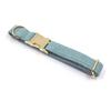 MIHA Mint Green Corduroy Dog Collar with Gold Buckle and Engraving Option.