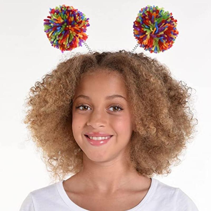Fluffy Ball Hair Accessories Bobo Ball Head Buckle Wool Ball Hairband Wig Headbopper Costume Accessories Party Headwear