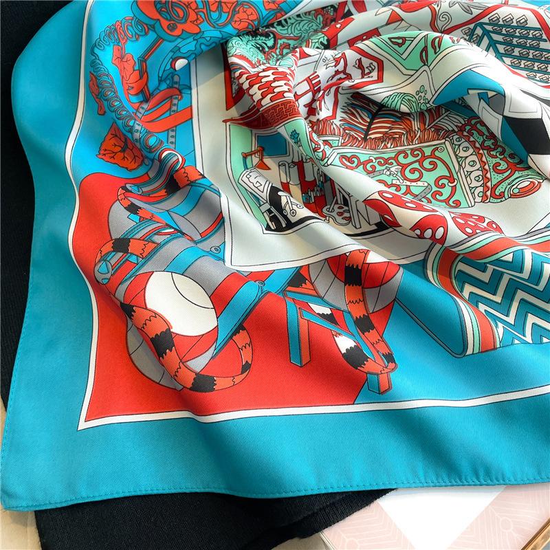Head Scarf for Women Like Silk Satin Scarf for Hair Wrapping at Night Bandana Square Scarf for Sleeping, Size is 90x90cm