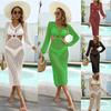 Sexy Beach Cut-out Dress Beach Skirt Seaside Vacation Sexy Hollow out Backless Dress Women