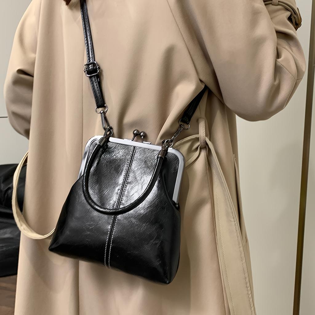 Elegant Faux Leather Handbag Vintage-Style Elegant Faux Leather Handbag Large Capacity Wallet