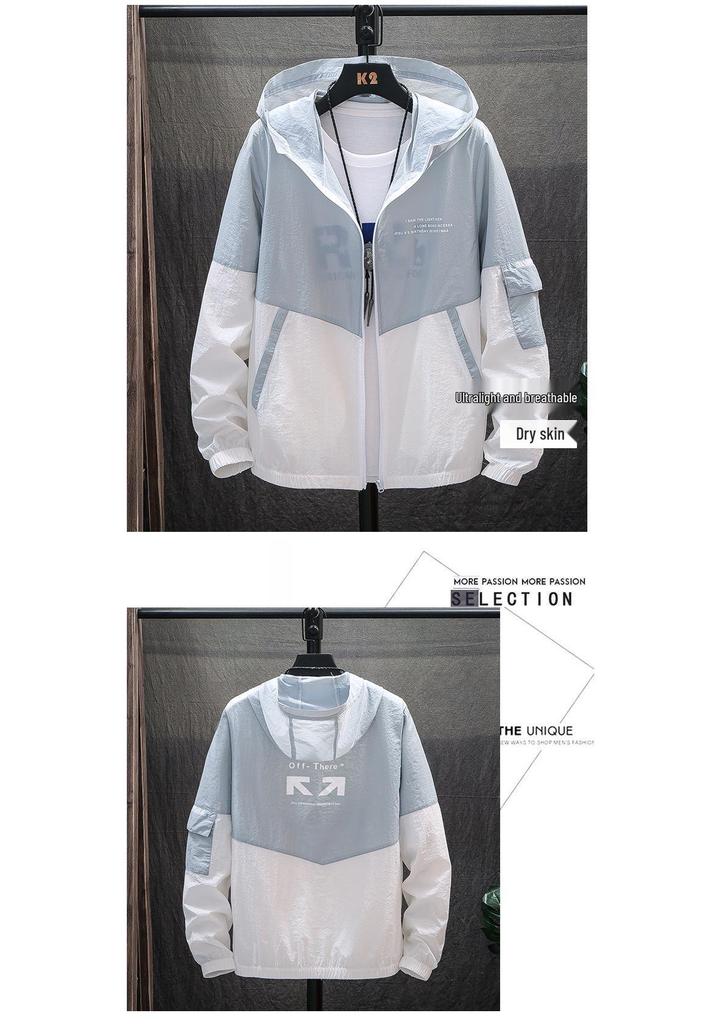 Korean Style Men's Lightweight Ice Silk Sunscreen Jacket