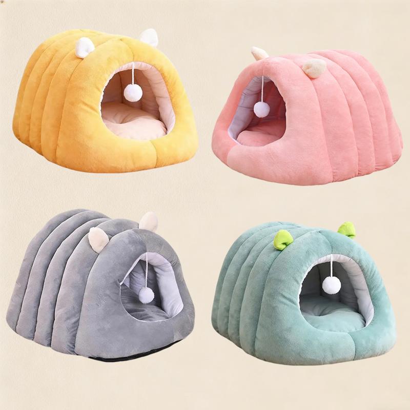 3D Pumpkin Pet House Semi-Enclosed Removable Bottom Non-Slip Soft Pp Cotton Warm Cat Villa Autumn And Winter Small Dog Kennel