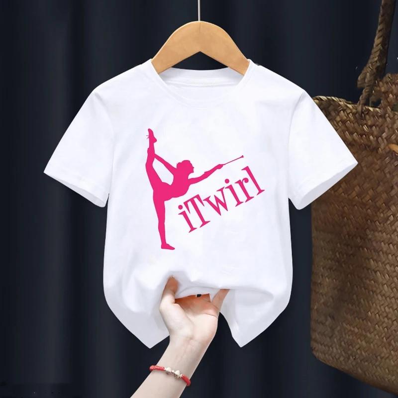 Boys T-shirt Girls Kids Rhythmic Gymnastics Printed T-shirt Modal Clothing Short Sleeves Boys Clothes