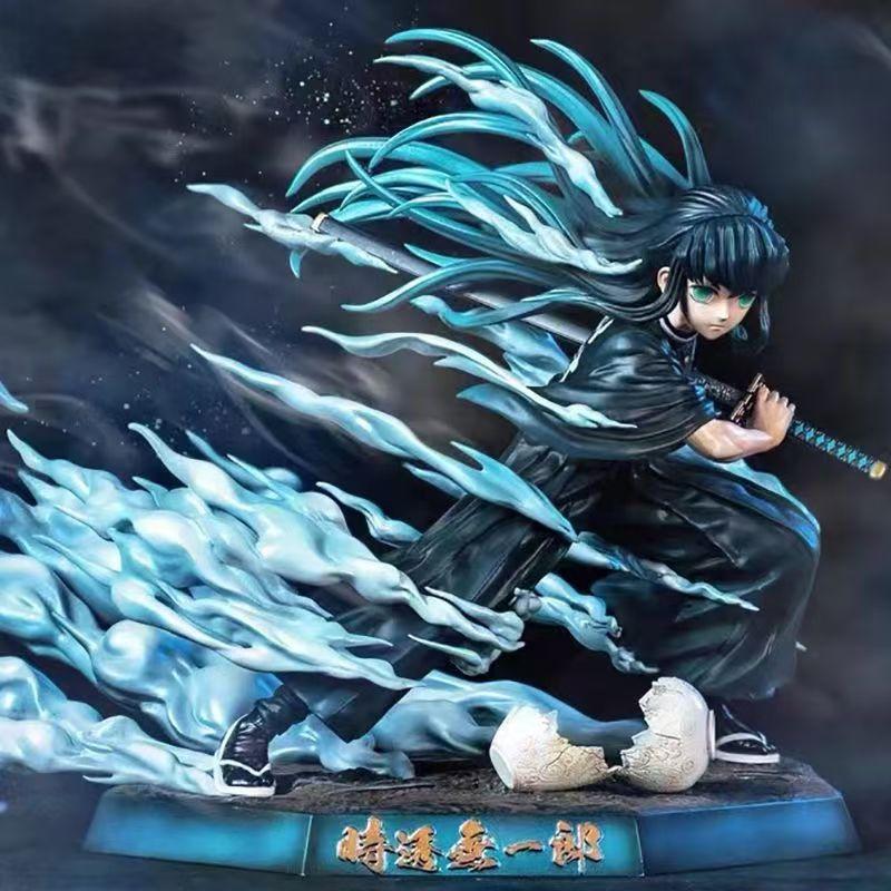 19cm Demon Slayer GK Anime Figure Tokitou Muichirou Battle Model Action Figure Statue Toys Doll Kids Gift