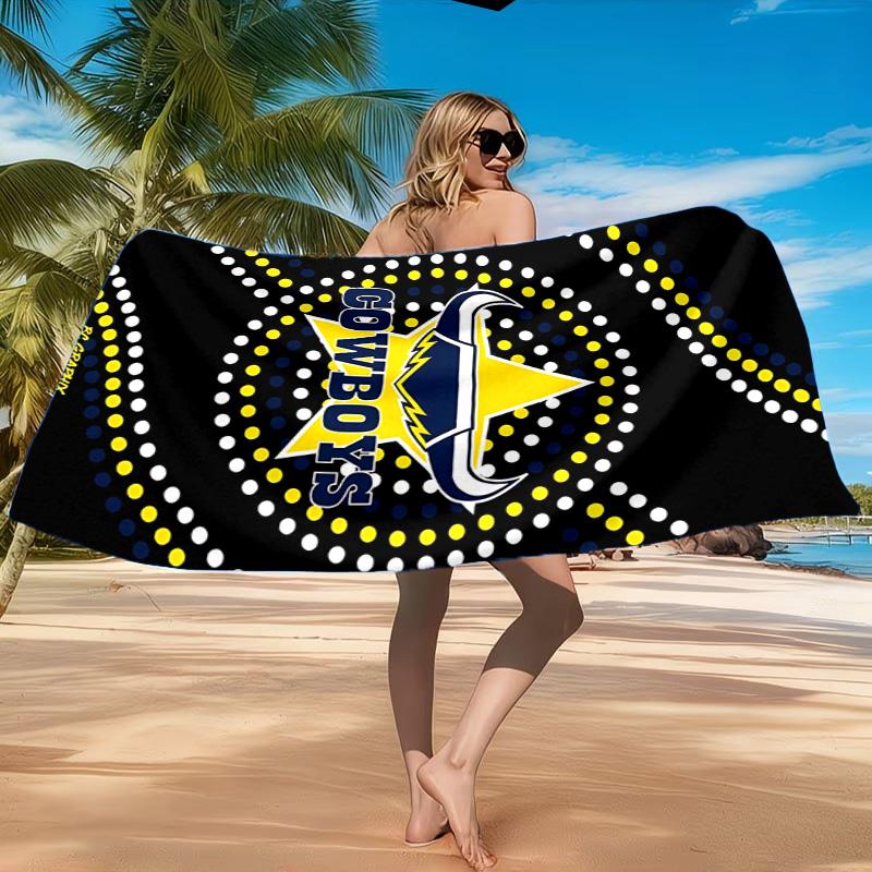Asciugamano da Spiaggia Rugby del Queensland Settentrionale, Asciugatura Rapida, Facile da Curare, Adatto Sia per il Fitness che per le Vacanze al Mare, Essenziale Sportivo