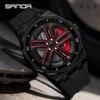 SANDA 1162 Men's Trendy Waterproof Rotating Wheel Quartz Watch