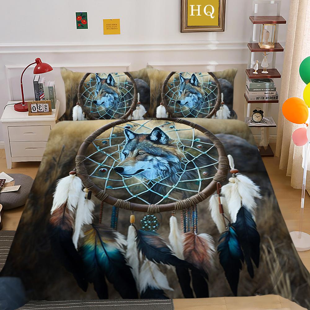 Bettbezüge Wolf Druck Polyester Twin Size Bettwäsche Kinder weiche hochwertige Heimbettwäsche