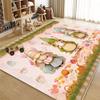Cute Decoration Carpet for Room Little Rabbit Cartoon Style Non-slip Living Room Rug Bedroom Bedside Plush Soft Mat for Children