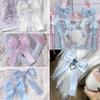 Sweet Ribbon Bow Heart Diamond Clip Ribbon Lace Bowknot Clip For Ita Bag Girls Lolita Backpack Decoration Bags Accessories
