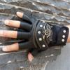 Fingerless Rivet Anti-slip Half Finger Gloves Cycling Gloves Skulls Gloves Motorcycle Gloves