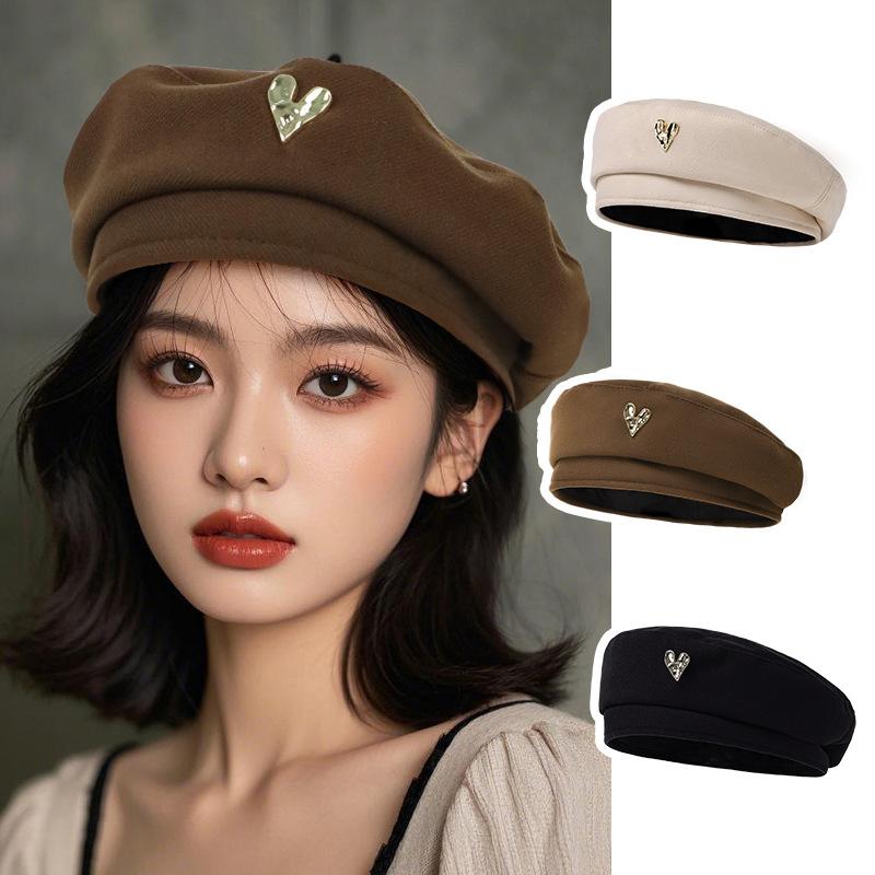 Korean Autumn and Winter Woolen Beret British Style Painter Hat Retro Versatile Face Small Japanese High-end Hat Woman