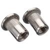 50pcs M6 Rivet Nuts M6 Female Thread 304 Stainless Steel Flat Head Rivet Nut Rivnut Insert Nutsert for Auto Elevators Railway