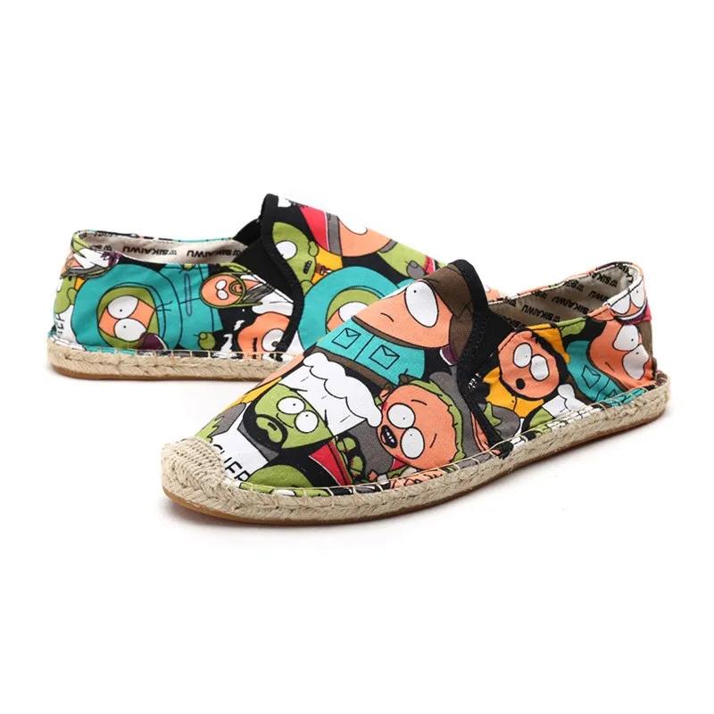 Модные мужские повседневные парусиновые туфли на плоской подошве на каблуках — фото 5