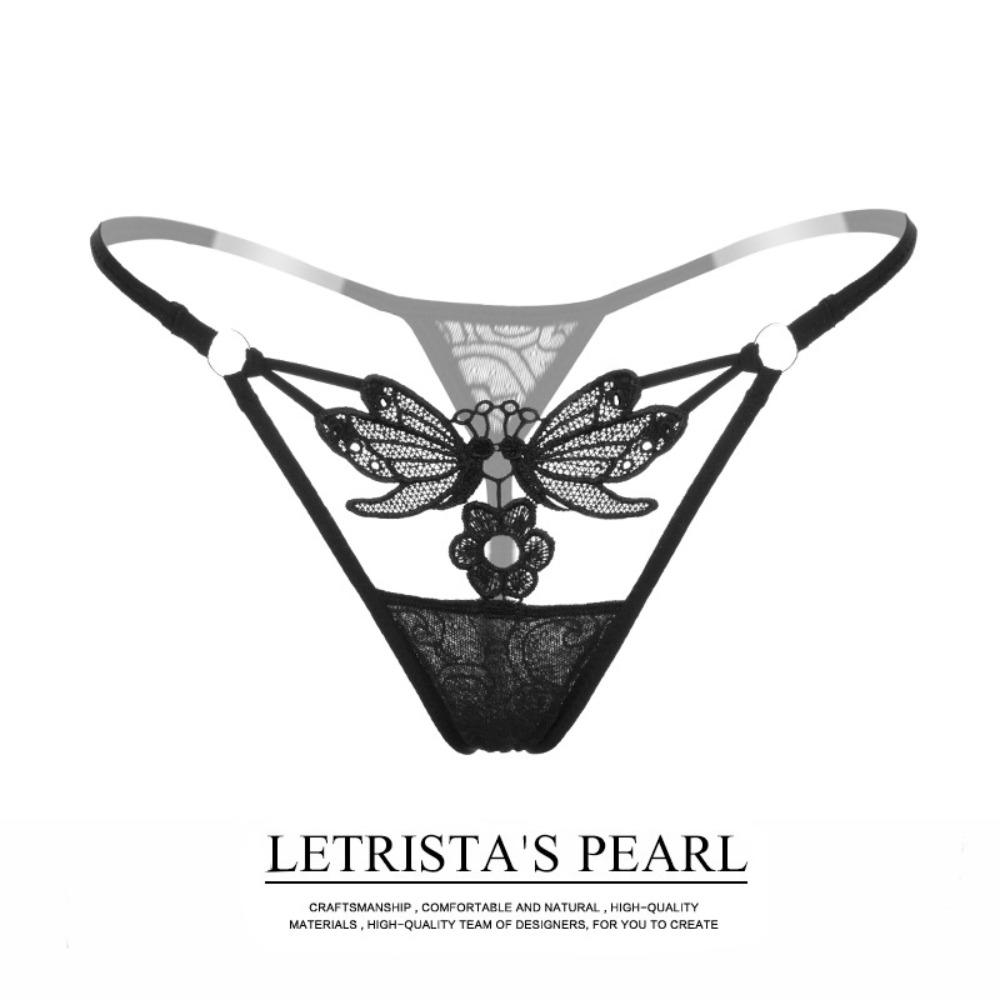 Sexy Embroidery Sexy Panties Real Temptation Fashion Hollow Thong Transparent Hip Underwear Women 2150