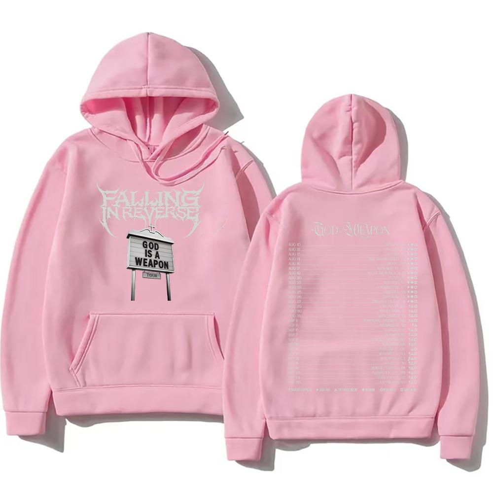 Falling In Reverse God Is A Weapon Tour 2025 Hoodies Men Women Gothic Casual Oversized Sweatshirt Vintage Aesthetic Trends Hoody