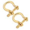 2 Set Anchor Shackle Pure Brass U Type Fob Key Ring Hook Golden Connection Buckle 10mm