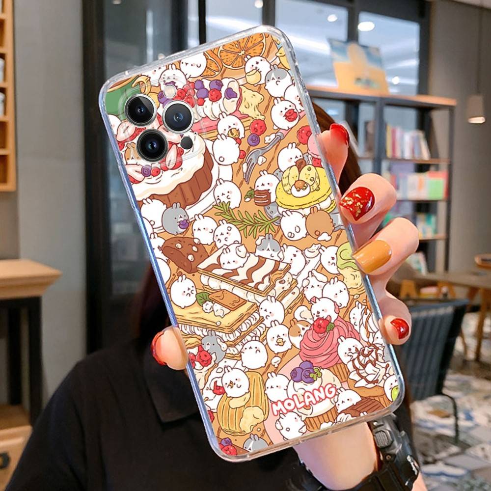 Cute Cartoon M-MolangS Transparent Soft Phone Case For IPhone 15 12 14 16 17 13 Plus 11 Pro Max 13 Pro