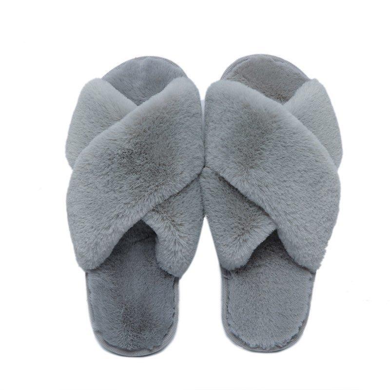 Mao Mao slippers women wear new trendy slippers winter home fashion cross cotton slippers women