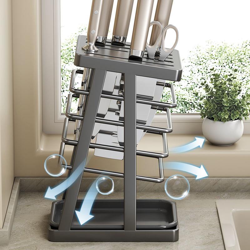 Messerhalter Wasserdicht und Feuchtigkeitsbeständig Aufbewahrungsregal Haushalt Abtropf Tischplatte Platz Gemüsemesser Aufbewahrungsregal Küchenwerkzeug
