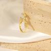 Trendy Open Hip Hop Little Deer Copper Ring, Cute Gold-Plated Animal Design for Couples