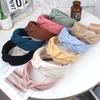New Fashion Women Headband Solid Wide Side Hairband Center Knot Casual Turban Adult Headwear Hair Accessories