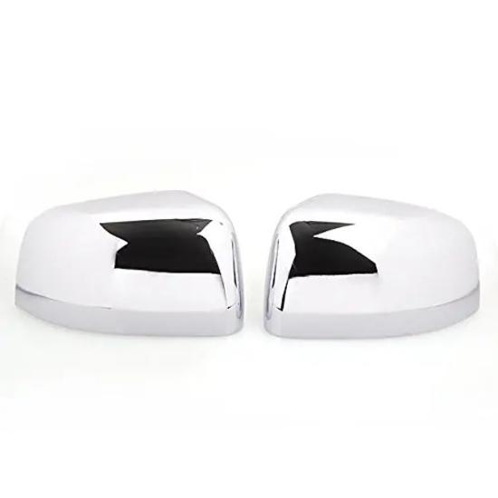 Chrome Top Half Door Side Mirror Cover 2PCS for Left and Right Sides For 2011-2016 Dodge Durango & Jeep Grand Cherokee