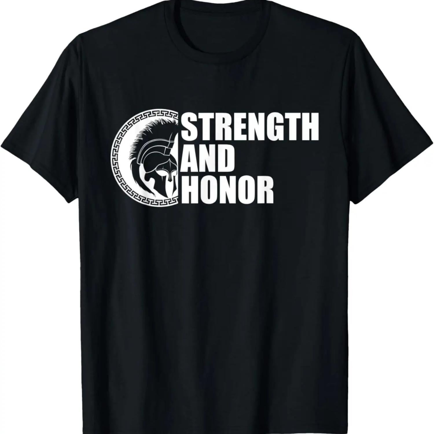 

C597 STRENGTH AND HONOR T-Shirt Workout Gym MMA Fitness XXXXXL чёрный