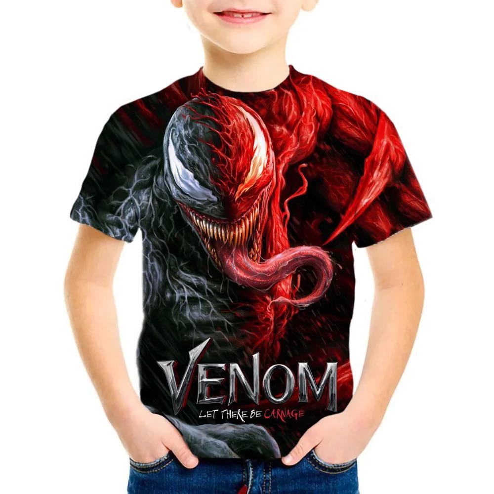 Children's Boy Venom Short Sleeve 3D T-shirt Top Clothes Baby Boy Printed T-shirt Children's Clothing Children's Cartoon