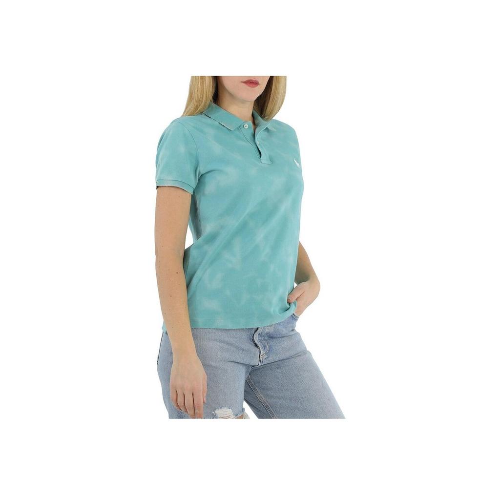 Polo Ralph Lauren Logo Embroidered Slim Fit Short Sleeve Polo Shirt Women tops Green 211792051-002