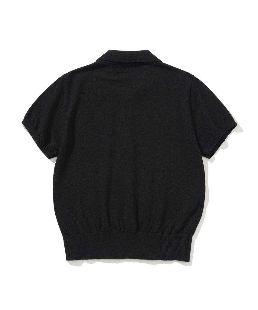 KNITTED (W) Basic Essential Washable Collared Knit Black