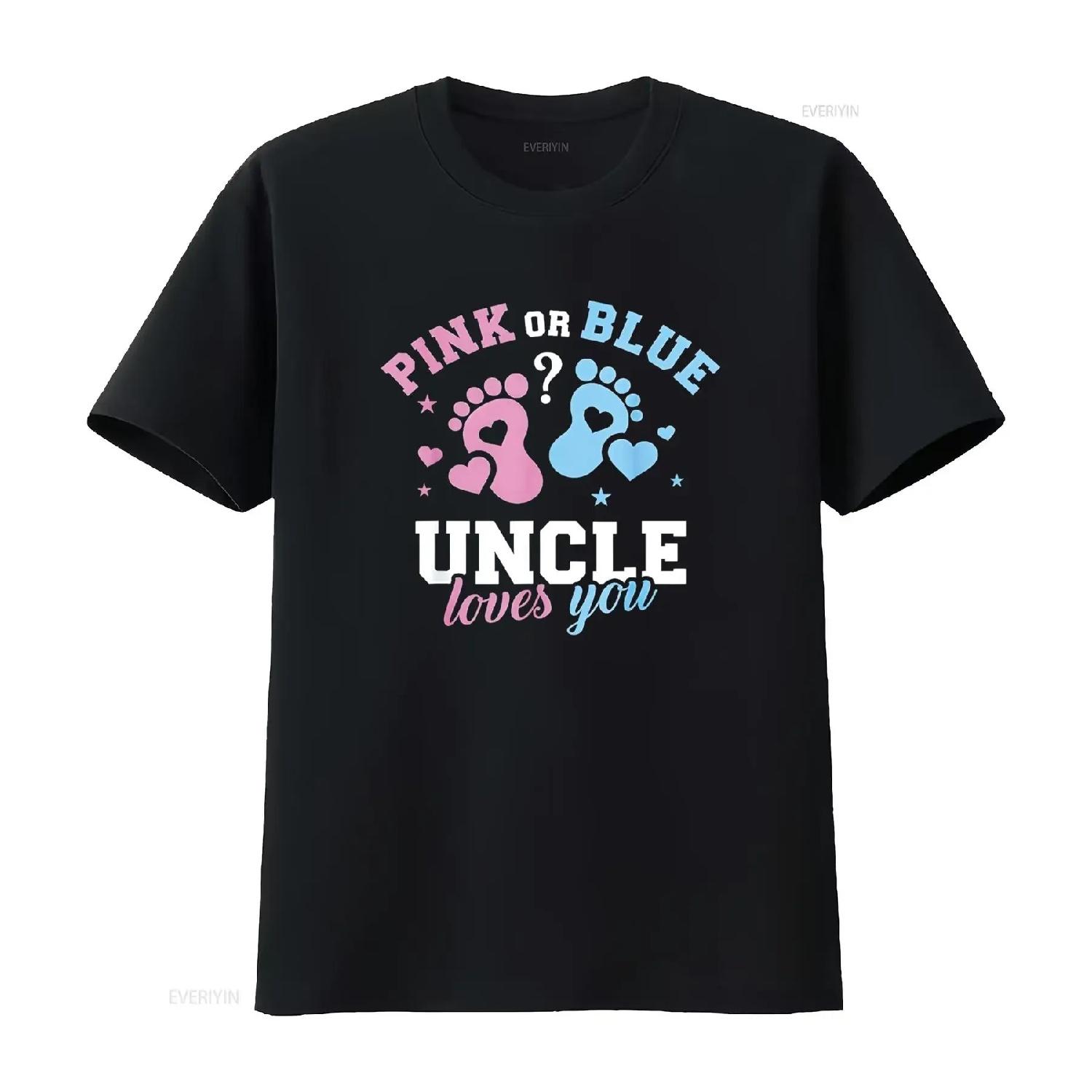 

Gender reveal uncle T Shirt vintage Washed Versatile Breathable designer clothes Comfortable Soft Stretched Slightly streetwear XXXXXL