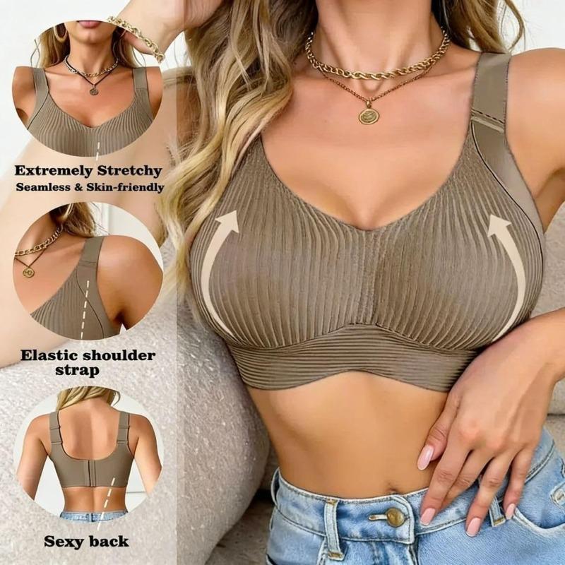 Women's Plus Size Full Coverage Bra - Minimizes Large Busts, Provides Strong Support, Ribbed Surface, Full-coverage Removable Pads, Lingerie