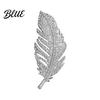 Oxidation-proof Brooch Feather Design Pin for Women Rhinestones Inlaid Sweater
