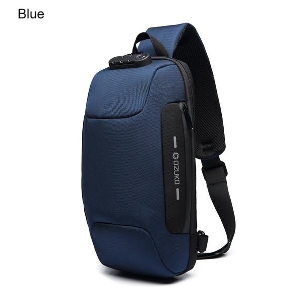 Fashion Multifunction Crossbody Bag for Men Anti-theft Shoulder Messenger Bags Waterproof Short Trip Chest Bag Pack Mens Shoulder Bag