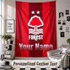 Wandtapijt met aangepaste naam en tekst, Decoratief wandtapijt van Nottingham Forest FC voor de slaapkamer