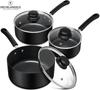 MICHELANGELO Non-stick Pan with Lid Ceramic Pot 1QT/2QT/3QT Soup Pot Multi-purpose Cookpot Easy To Clean