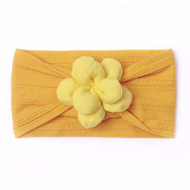New Twist Children's Headband, Baby Soft Nylon Lift Flower Seamless Wide Headscarf, Baby Headband