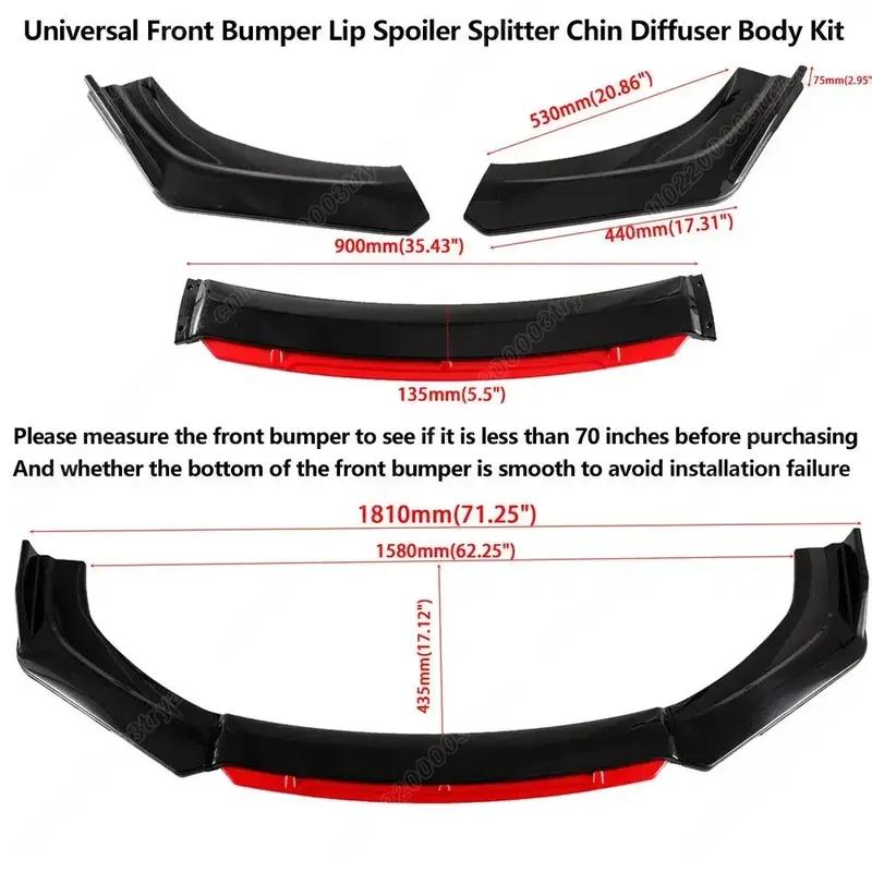 For Honda Civic Hatchback 2016 2017 2018 2019 2020 2021 Front Bumper Spoiler Splitter Front Shovel Guard Body Modification Kit
