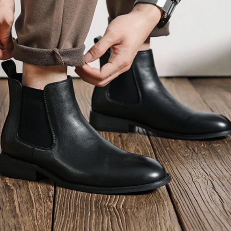 Men's Chelsea Boots Classic Handmade Leather Boots Business Dress Boot Men's Casual Ankle Boots British Style Men's Short Botas