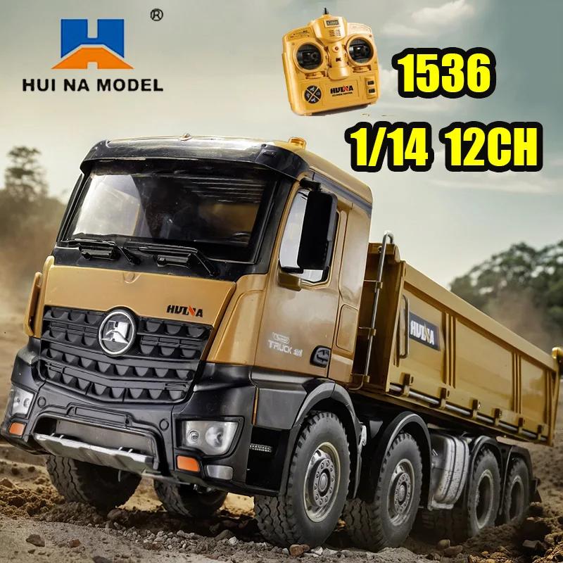 Non-Toxic Huina Rc Truck 1536 Remote Control Trucks Dumper 1/14 12Ch Construction Engineering Vehicle Toys Children Christmas Gifts Children