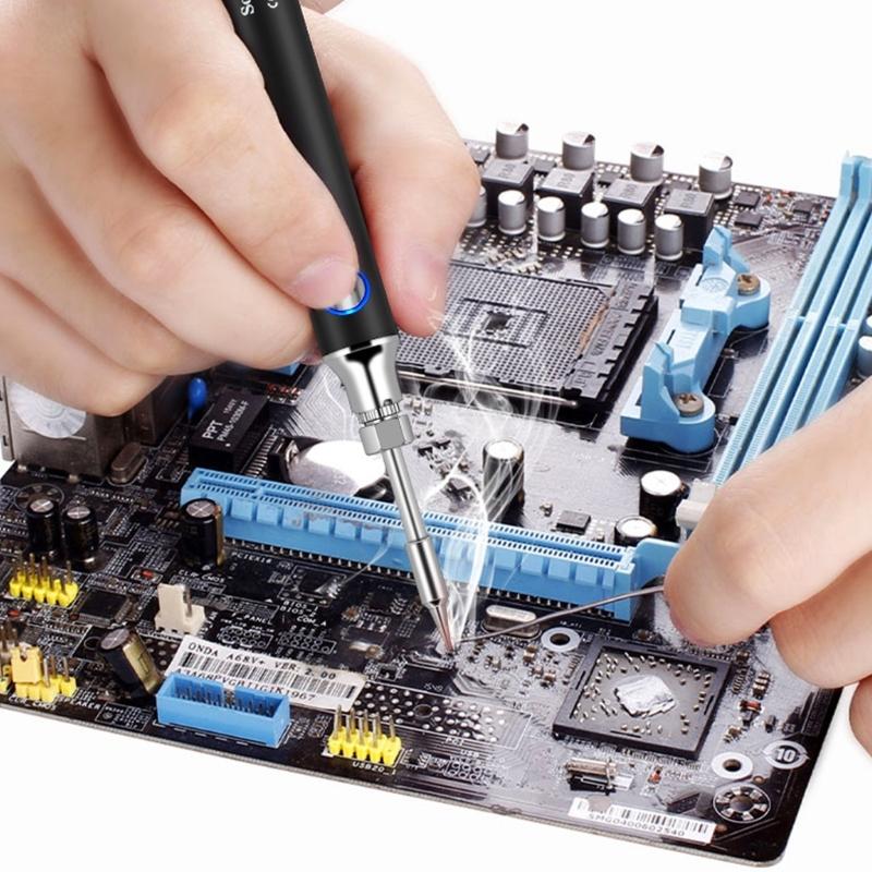 Mini Welding Machine Wire Soldering Iron For Electronics Repair Adjustable Temperature Tip Light weight Aluminum